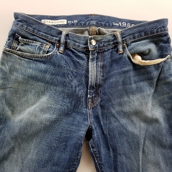 Gap 34 x 30 Standard Fit Blue Jeans 1969 FLAWED - Picture 3 of 7